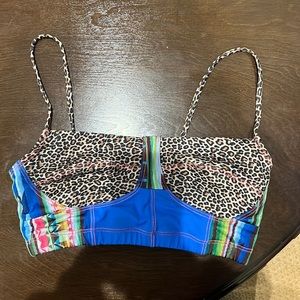 Onzie multi color leopard sports bra